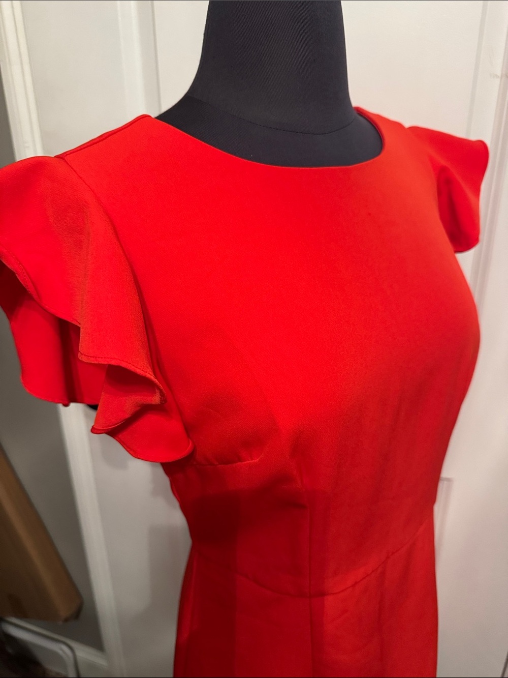 TCEC Red Ruffle Flutter-Sleeve Mini Dress - Picture 6 of 7